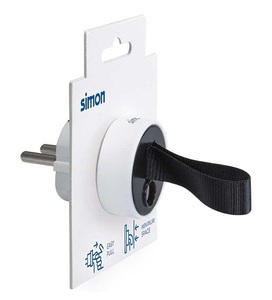 Connettore aereo extra piatto con uscita frontale e maniglia bianca 16A (Simon CL612201) - Product Image 1
