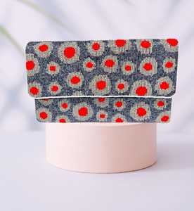 กระเป๋าคลัทช์สะพายข้างทรงซองจดหมายลายทางสุดหรูกระเป๋าถือแฟชั่นประดับพลอยเทียมคริสตัลลูกปัดสำหรับงานเลี้ยงตอนเย็น - Product Image 2