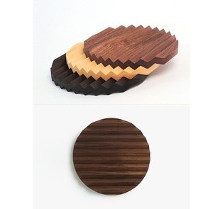 Walnut Wooden <b>Round</b> <b>Mats</b> & Pads Useful in Office Home and Hotel Tabletop Tea and Coffee Serving Coaster Handicrafts - Product Image 1
