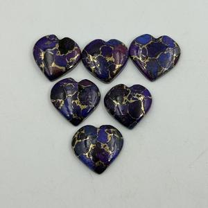 Pierre précieuse en vrac en forme de cœur de haute qualité personnalisable, turquoise cuivre naturel violet, lissage, bijoux DIY, taille personnalisée - Product Image 2