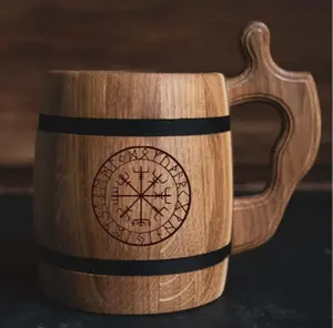 Taza de madera de estilo europeo para el hogar, taza de café de uso diario, taza de madera de mango de la mejor calidad con empuñadura para uso personalizado en el hogar - Product Image 3