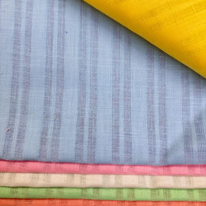 Tissu de chemise de qualité supérieure en coton rayé effet lin teint en fil, pour l'exportation internationale - Product Image 1