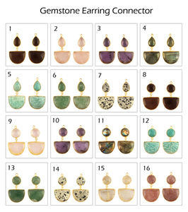 Boucles d'oreilles en rutile doré naturel connecteur de paire fabrication de bijoux demi-cercle avec connecteur de charme de forme ronde approvisionnement en gros - Product Image 2