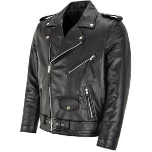 Blouson de moto en cuir noir chaud pour homme avec col en fourrure, chauffant et coupe-vent, style urbain, option logo personnalisé pour l'hiver - Product Image 2