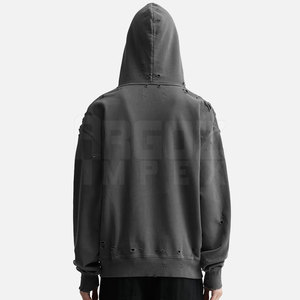 เสื้อฮู้ดดี้ผู้ชายดีไซน์สวย แต่งยับสไตล์วินเทจ ผ้าฝ้าย 100% ระบายอากาศได้ดี เหมาะสำหรับฤดูหนาว ขายดีที่สุด ขายส่ง มีปกฮู้ด - Product Image 4