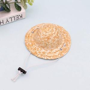 Summer <b>hats</b> for pets natural straw <b>hat</b> dog and <b>cat</b> headwear & photo props wholesale pet accessories - Product Image 1