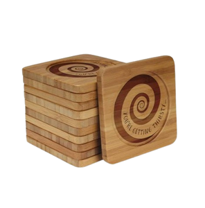 Ensemble de quatre sous-verres carrés en bois d'acacia, sous-verres à thé pour salon et salle à manger, nouveau design, accessoires de cuisine - Product Image 2