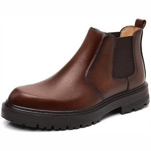 Brown Leather Shoes Comfortable Anti Slip Walking Style Breathable Casual Men's leather shoes - Product Image 2
