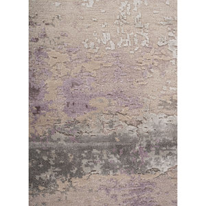 Alfombra Uvenuti de Lana y Seda de Bambú Tejida a Mano, Color Marfil, LRB-5004, Rectangular, Abstracta, para Dormitorio, Hecha a Mano con Técnicas de Viscosa - Product Image 3