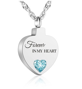 White Cremation Urn <b>Necklace</b> <b>for</b> <b>Ashes</b> Keepsake Birthstone Jewelry Heart <b>Ashes</b> <b>Necklace</b> <b>for</b> Women Stainless Steel Custom Size - Product Image 2