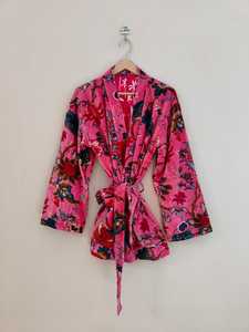 Bata Kimono de Terciopelo con Estampado de Animales de la Selva, Cuello en V, Larga, para Mujer, Abrigo Cálido de Invierno, Tejido Suave, Lavable a Máquina - Product Image 3