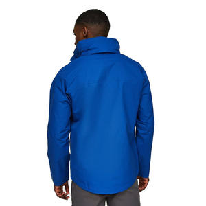 Chaqueta cortavientos ligera Lisa azul marino para hombre hecha en fábrica al por mayor con capucha y bolsillos adjuntos - Product Image 3