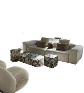 Mesa de cubo de mármol tallada a mano, mesa de mármol gris cebra, mesa de cubo de piedra de mármol - Product Image 2