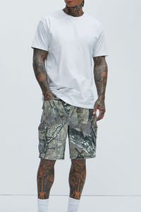 Custom Manufacturer <b>Utility</b> Pocket Distressed Ripped All Over Print <b>Shorts</b> Straight Weave Summer Knee-Length Outerwear - Product Image 2