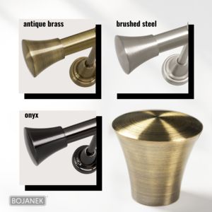 BOJANEK Single Curtain Rod 25 mm Carbon Steel Traditional Different Lengths Different Finials Colors Easy Customization - Product Image 6