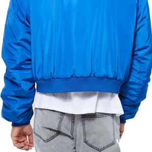 Chaqueta bomber recortada de moda hip hop para hombre, diseño de cremallera de gran tamaño de poliéster con bolsillo lateral, lona informal para inviernos al aire libre - Product Image 3