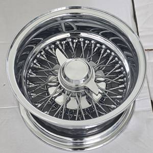 Yeni 13 "72 konuştu ters tipi düz dantel çelik telli çark 13X7j krom çelik tel jant kapaklar adaptörleri içerir - Product Image 5