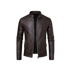 Vente en gros sur mesure manteau coupe-vent en PU vêtements veste de moto en cuir polaire pour hommes - Product Image 1