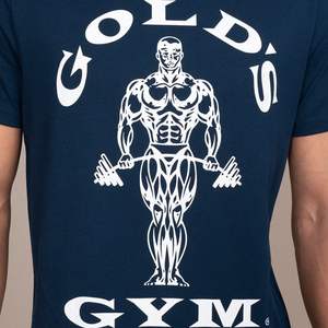 Camiseta deportiva Muscle Joe, camiseta de gimnasio de algodón orgánico azul marino, ropa deportiva transpirable, camiseta de Fitness para culturismo, ajuste Regular Golds Gym - Product Image 4
