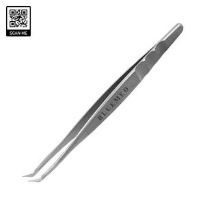 Pince à épiler chirurgicale Bluemed à pointe ultra-fine inclinée, lisse et durable, en acier inoxydable de qualité chirurgicale, pince à épiler pour extensions de cils - Product Image 1