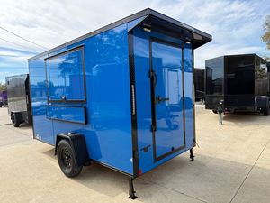 Remolque de Carga Cerrado Azul 7x18 con Punta en V, Doble Eje, Frenos Eléctricos, Remolque de Transporte Utilitario Blackout - Product Image 5