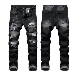 Prix de gros Pantalon en jean noir à la mode personnalisé pour hommes, couleur personnalisée, dernière conception pour hommes, jean confortable Service OEM - Product Image 3
