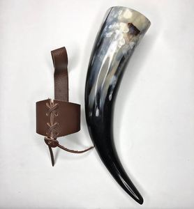 Corne à boire en corne de buffle d'animal écologique de qualité supérieure polie pour support en cuir Look authentique bière Tankard maison de mariage - Product Image 5