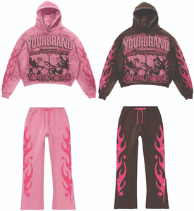 Personalizado DTG DTF impresión hombres chándal al por mayor ropa deportiva gimnasio traje entrenamiento fitness conjunto Atlético jogging traje - Product Image 1