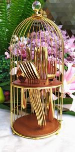 ที่ขายดีที่สุดกรงนกที่วางช้อนส้อมโลหะสําหรับงานแต่งงานร้านอาหารโรงแรมใช้ในราคาไม่แพง - Product Image 6