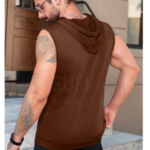 Top Selling Unique Design Men <b>Sleeveless</b> <b>Hoodie</b>-Solid Autumn Street Wear High Quality Customized Colors & Logo Wholesale - Product Image 3