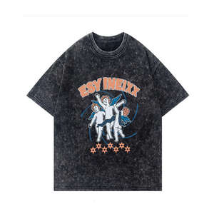 2025 nouveau Design à manches courtes doux personnalisé lavé à l'acide hommes t-shirts décontracté lavé à l'acide t-shirts pour vêtements de rue - Product Image 6