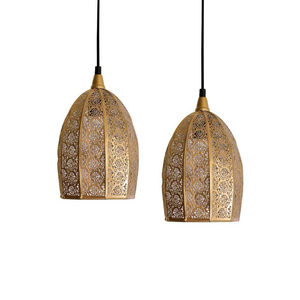 Lámpara Colgante de Hierro Estilo Marroquí, Acabado Dorado, Lámpara de Techo de Metal Estilo Vintage, Iluminación Interior - Product Image 1