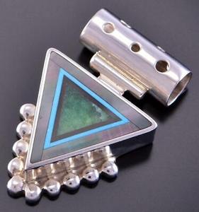 Colgante triangular con incrustaciones de Benson Manygoats Colgante de Plata de Ley 925 - Product Image 4