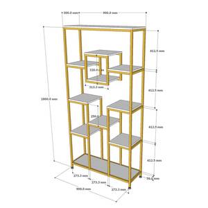 <b>Modern</b> Rubber Wood & Iron Frame 90x30x180cm Decorative <b>Shelf</b> KS68248 - Product Image 5