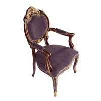 Meubles de maison en teck Fauteuils de reproduction antiques Chaise de salle à manger en bois Chaises d'appoint baroques pour salle à manger Hôtel et restaurant