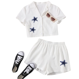 Vente en gros de vêtements décontractés pour femmes, ensemble 2 pièces, jupe en coton, jupe athlétique d'été pour le jour du match, tenues de style coloré - Product Image 4