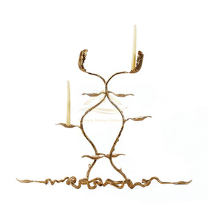 Bougeoir design en corne de buffle Forme de corne incurvée Couleur marron Style différent Maison et mariage Fourniture décorative Porte-cire - Product Image 3