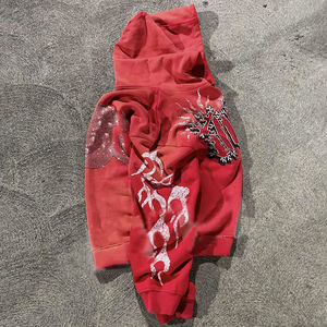 Sudadera con capucha Coreana de lana pesada personalizada, lavado ácido desteñido Vintage sin forro, 300g, poliéster/algodón, secado rápido, transpirable, teñido liso para - Product Image 4