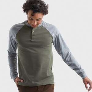Raglan Henley ที่มีสไตล์ของผู้ชาย-สวมใส่สบายและทนทาน-เหมาะสำหรับชุดลำลองและกิจกรรม - Product Image 3