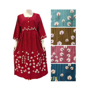 Femmes Style Vintage à manches longues chemise de nuit respirant doux motif fleuri taille élastique vêtements de nuit thermiques Homewear robe pour - Product Image 1