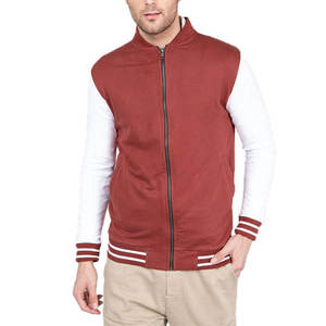 Vêtement jacquard tissé streetwear personnalisé pour homme, veste varsity grande taille, veste hip hop zippée pour homme - Product Image 3