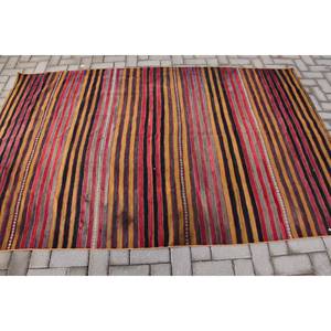 Tapis traditionnel rouge noir Vintage turc 5.2X7.6 pieds grande surface Patchwork Design laine matériel Latex pour couloir chambre - Product Image 3