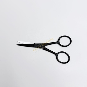 Ciseaux de coiffure professionnels en acier inoxydable, finition noire mate, pour coupe droite, dégradé et frange, manche long 6H - Product Image 3