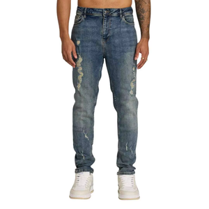 Jeans de Hombre de Alta Calidad, Corte Regular, Azul Clásico, Corte Recto, Cómodos, Elegantes, para Uso Diario, Producción al por Mayor - Product Image 3