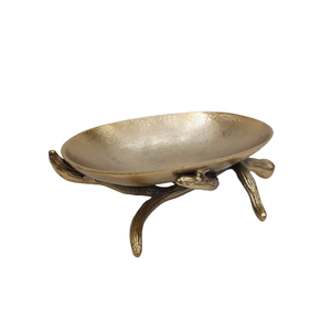 Bol ovale de luxe en aluminium nickel brut au design attrayant avec support fait à la main personnalisé en gros en vrac - Product Image 4