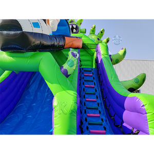 Château gonflable combiné pour enfants Backyard Monster avec toboggan sec et mur d'escalade, léger, de qualité commerciale, centre de jeux - Product Image 5