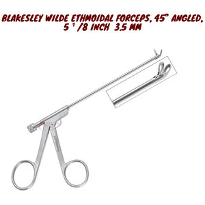 Pinzas Etmoidales BLAKESLEY WILDE, Ángulo de 45 Grados, 3.5 mm |   Instrumento de Microcirugía ORL |   Pinzas Manuales de Precisión de Acero Inoxidable | - Product Image 1