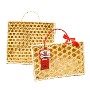 Cestas de bambú con forma de maleta decorativa, estilo rústico para embalaje de regalo y decoración de temporada, regalo para invitados de boda, cesta de Pascua - Product Image 1