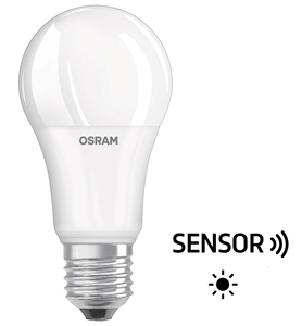Lámpara LED estándar con sensor crepuscular 6W 2700K 470Lm (Osram 428300) - Product Image 1