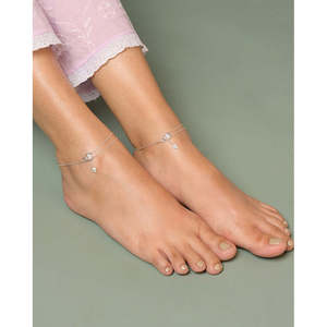 Compre Tobilleras/Payals de Plata 925 100% Auténtica para Mujeres y Niñas, Chapadas en Oro de 14k con una Bonita Piedra Principal de Diamante y Material de Primera Calidad - Product Image 3